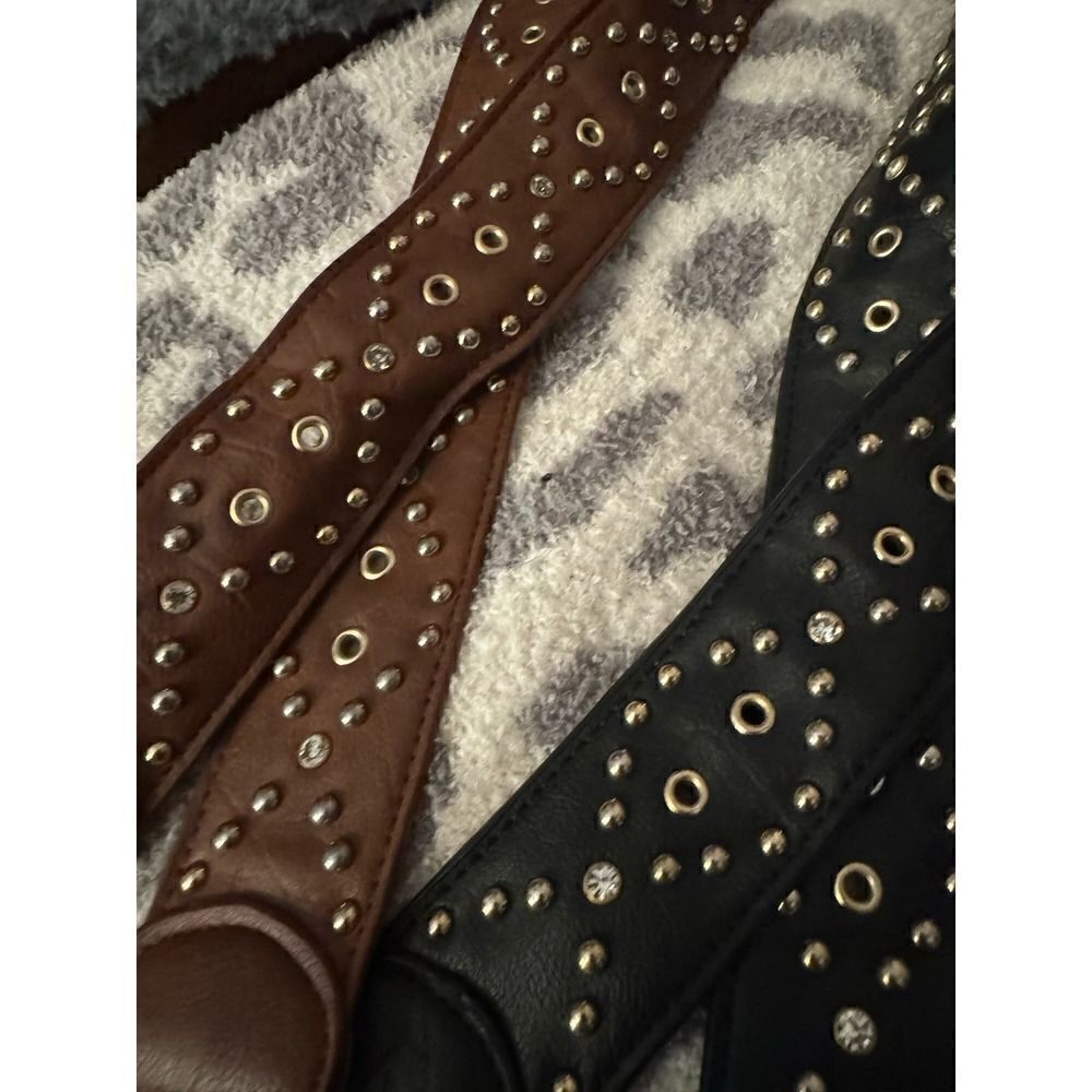 Lot of 2x crossbody bag/purse/pocketbook novelty strap brown black
